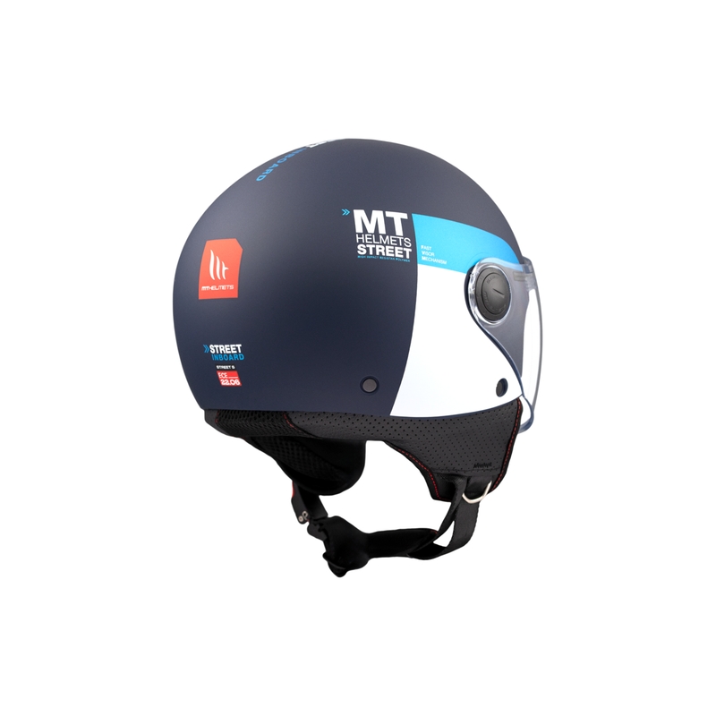 Otvorená prilba na motorku MT STREET INBOARD C7 matná modro-biela