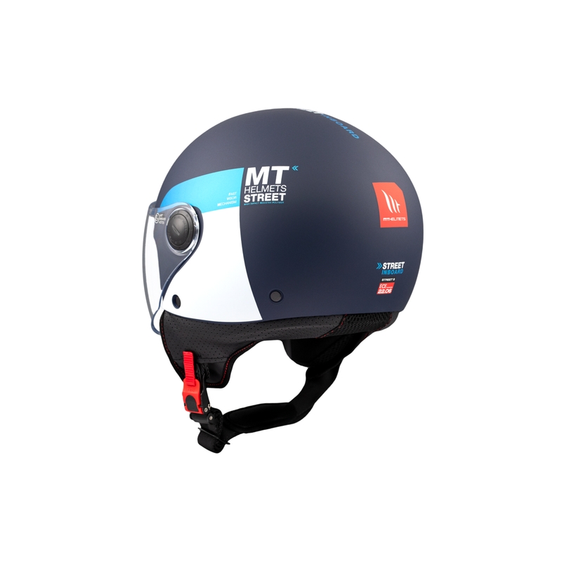 Otvorená prilba na motorku MT STREET INBOARD C7 matná modro-biela