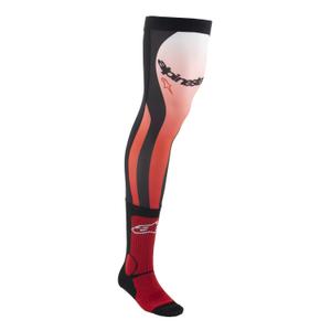 Ponožky pod ortézy Alpinestars Knee Brace červeno fluo-bielo-čierne