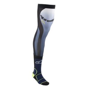 Ponožky pod ortézy Alpinestars Knee Brace modro-žlto fluo-bielo-čierne