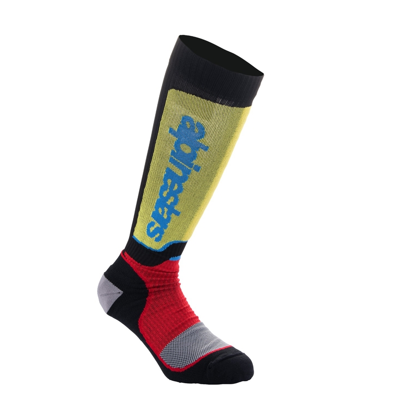 Detské ponožky Alpinestars MX Plus čierno-červeno fluo-žlto fluo-modré