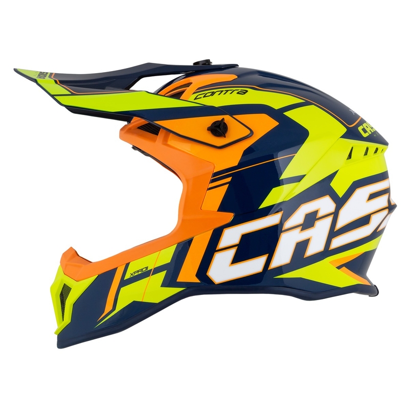 Motokrosová prilba Cassida Cross Pro 2 Contra fluo žlto-oranžovo-modrá