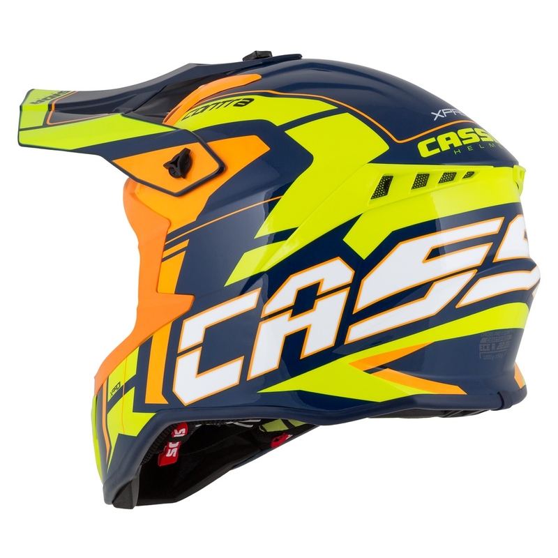 Motokrosová prilba Cassida Cross Pro 2 Contra fluo žlto-oranžovo-modrá