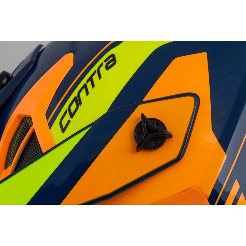 Motokrosová prilba Cassida Cross Pro 2 Contra fluo žlto-oranžovo-modrá