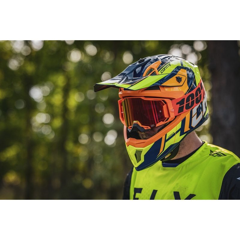 Motokrosová prilba Cassida Cross Pro 2 Contra fluo žlto-oranžovo-modrá