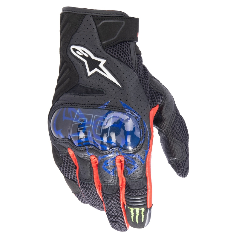 Rukavice na motorku Alpinestars SMX-1 Air 2 Monster FQ20 čierno-červeno-modro-bielo-zelená