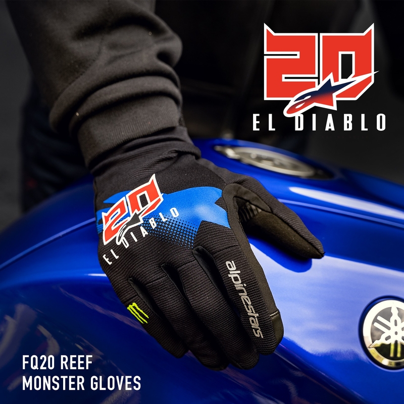 Rukavice na motorku Alpinestars Reef Monster FQ20 čierno-červeno-modro-bielo-zelené