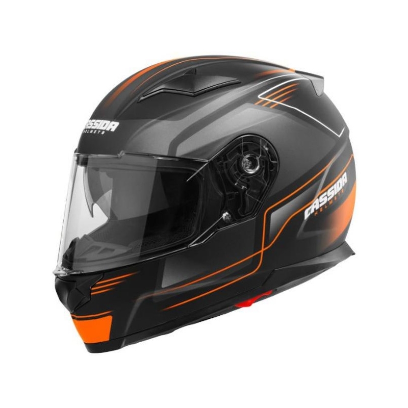 Prilba na motocykel Cassida Apex Fusion čierno-oranžovo-biela výpredaj
