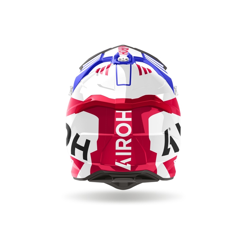 Motokrosová prilba Airoh Strycker Brave 2024 lesklá modro-červená výpredaj