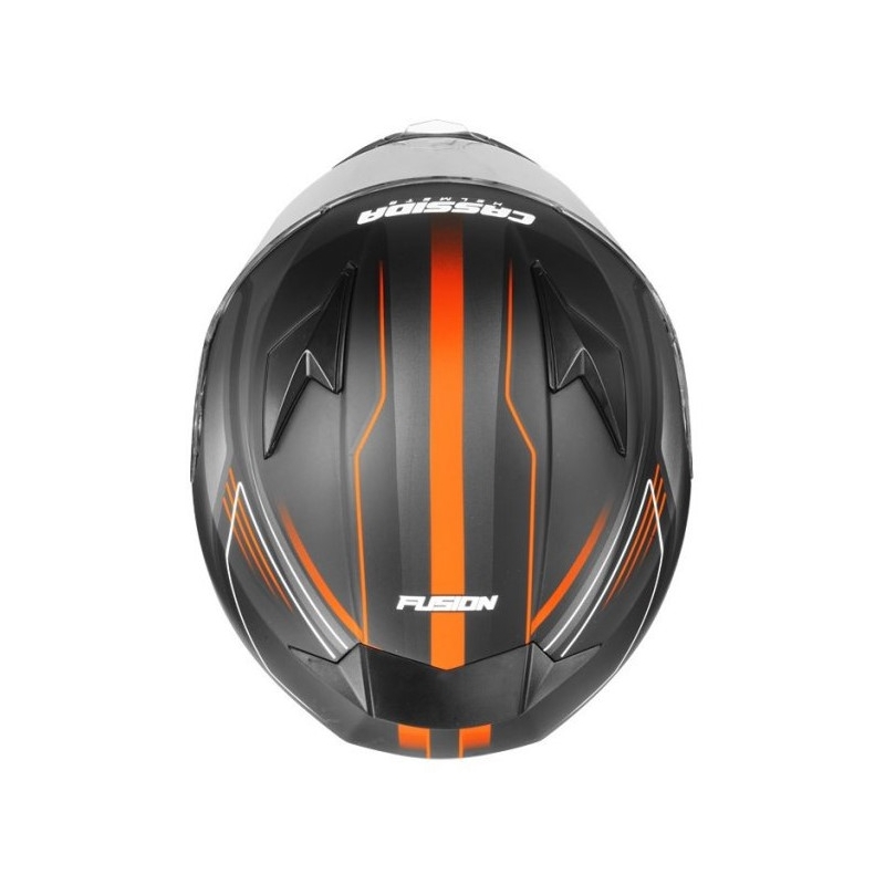 Prilba na motocykel Cassida Apex Fusion čierno-oranžovo-biela výpredaj