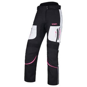 Dámske nohavice na motocykel RSA Wasp čierno-ružovo-bielé