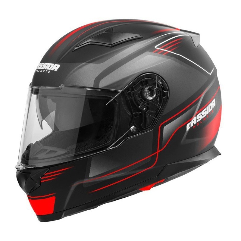 Prilba na motocykel Cassida Apex Fusion čierno-fluorescenčno červená výpredaj