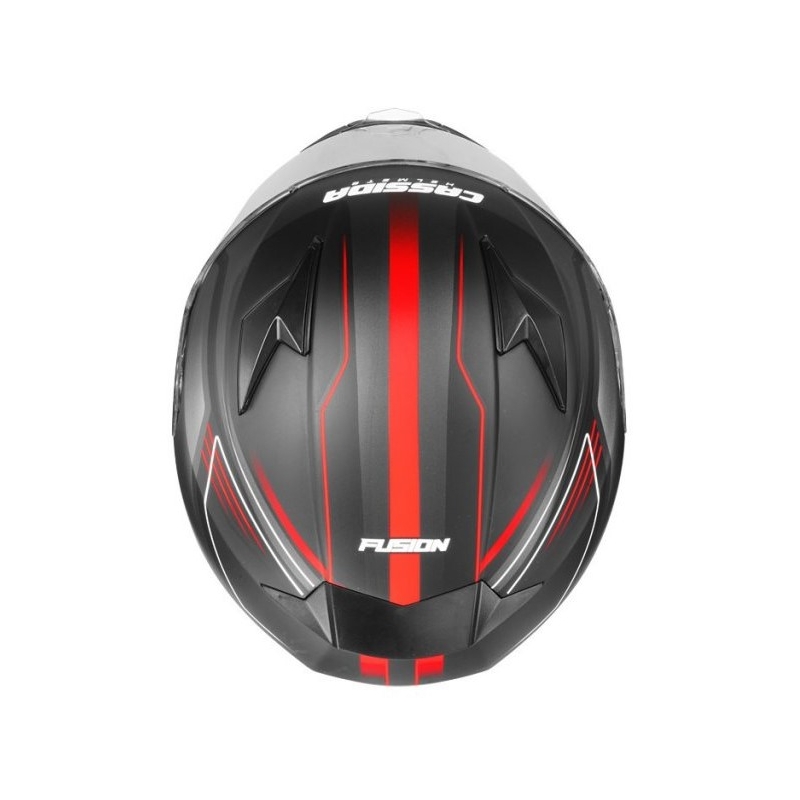 Prilba na motocykel Cassida Apex Fusion čierno-fluorescenčno červená výpredaj