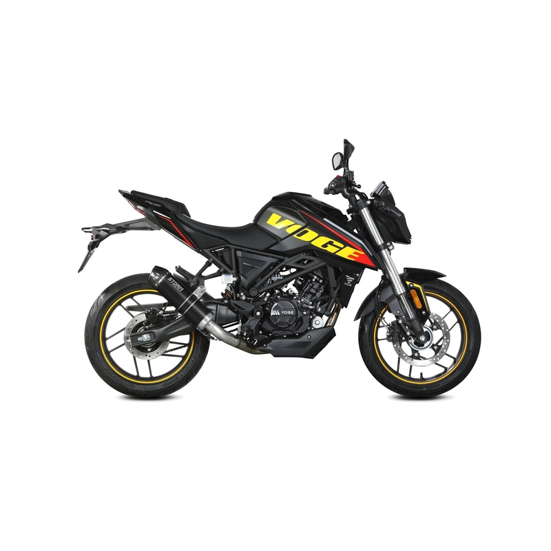 Výfuk kompletný 1x1 STORM GP Black with carbon cap pre VOGE Brivido 125 R  2023-2024