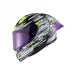 Integrálna helma na motorku Nexx X.R3R Glitch Racer bielo-fluo žltá
