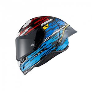 Integrálna helma na motorku Nexx X.R3R Glitch Racer modro-červená