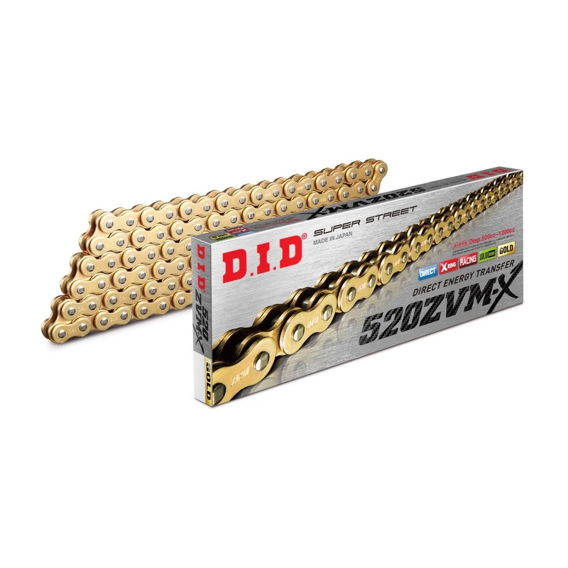 ZVM-X-x krúžok -pevnejšie D.I.D Chain 520ZVM-X 112 L zlatá/zlatá