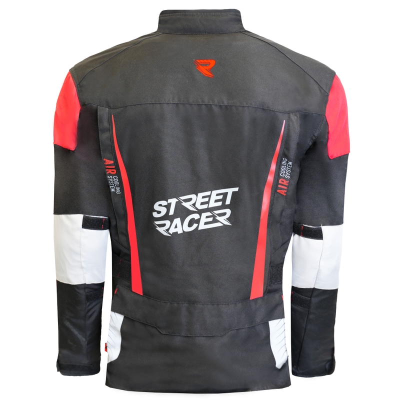 Bunda na motorku Street Racer All Season čierno-šedá-červená