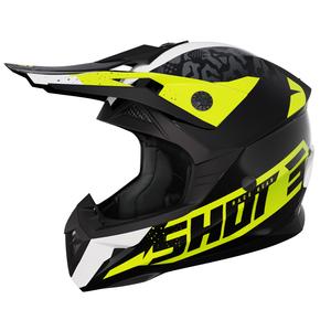 Detská motokrosová helma Shot Pulse Airfit lesklá čierno-bielo-fluo žltá