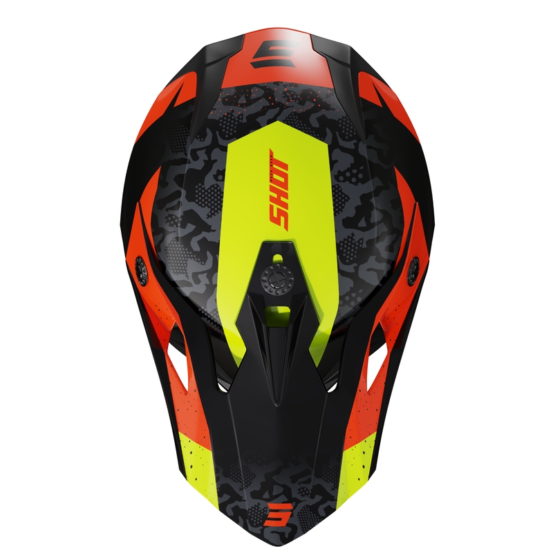 Detská motokrosová helma Shot Pulse Airfit lesklá čierno-fluo žlto-oranžová výpredaj