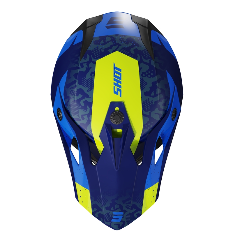 Detská motokrosová helma Shot Pulse Airfit lesklá modro-fluo žltá výpredaj