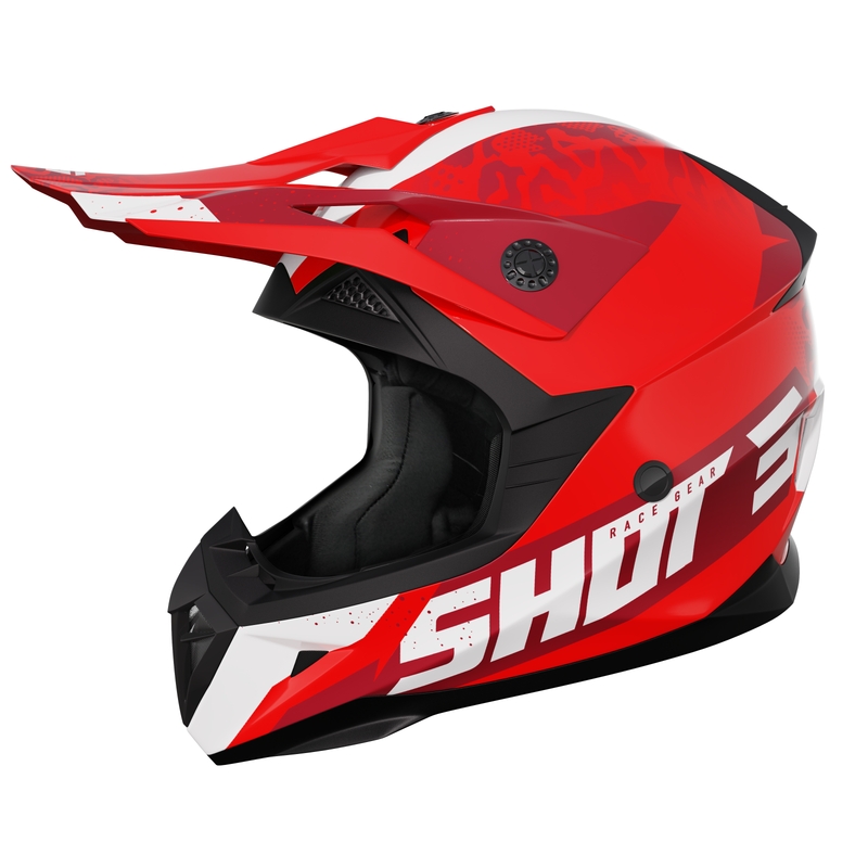 Detská motokrosová helma Shot Pulse Airfit lesklá červená výpredaj
