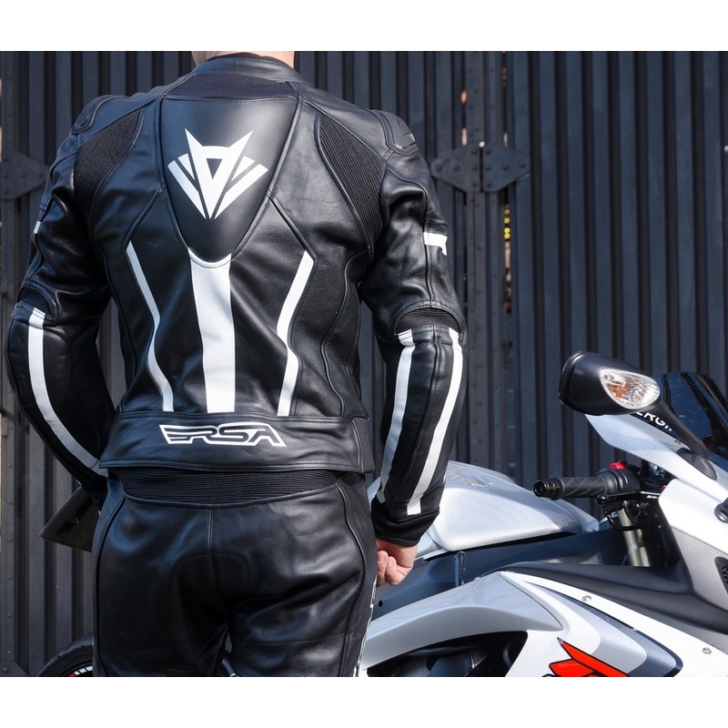 Pánska kombinéza na motocykel RSA Virus čierno-biela výpredaj