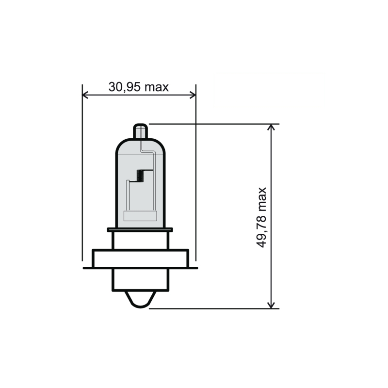 Žiarovka RMS 12V 15W, P26S biela