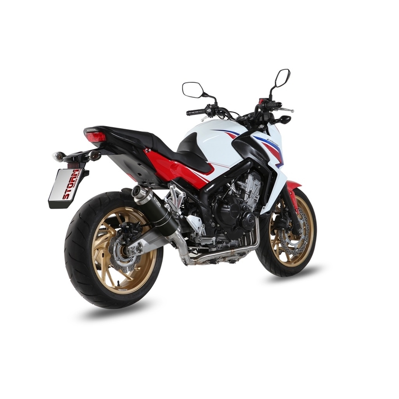 Výfuk kompletný 4x2x1 STORM GP Oceľovo čierna pre HONDA CB 650 F / FA 2014-2020