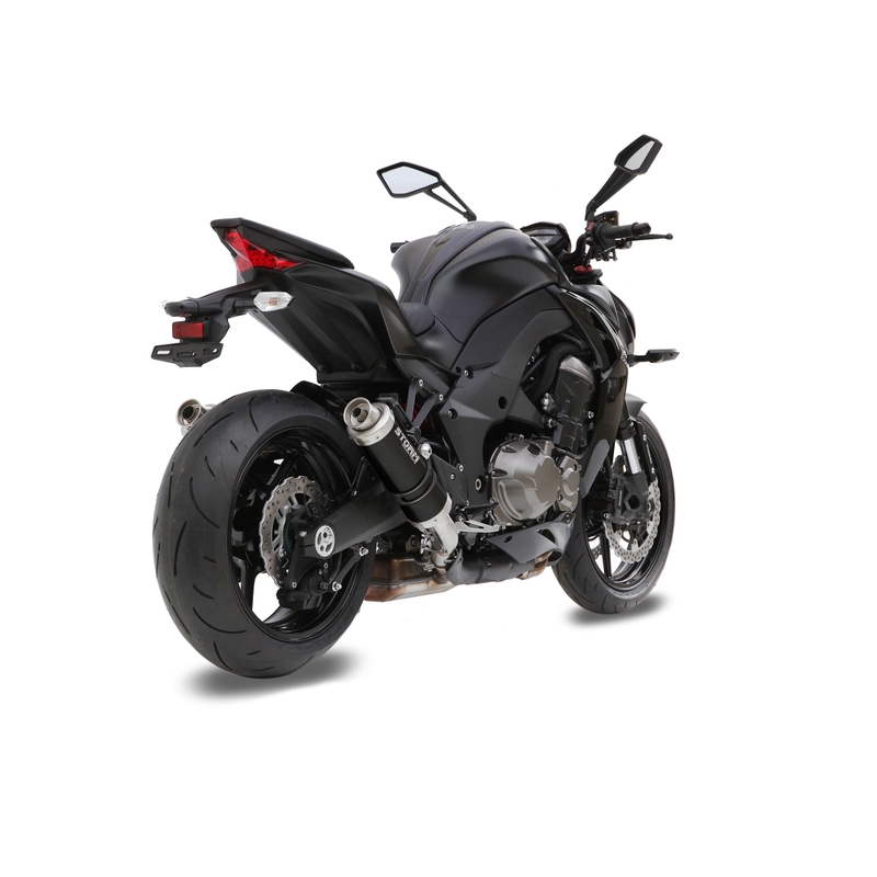 2 koncovky výfuku STORM GP Oceľovo čierna pre KAWASAKI Z 1000 2014-2020