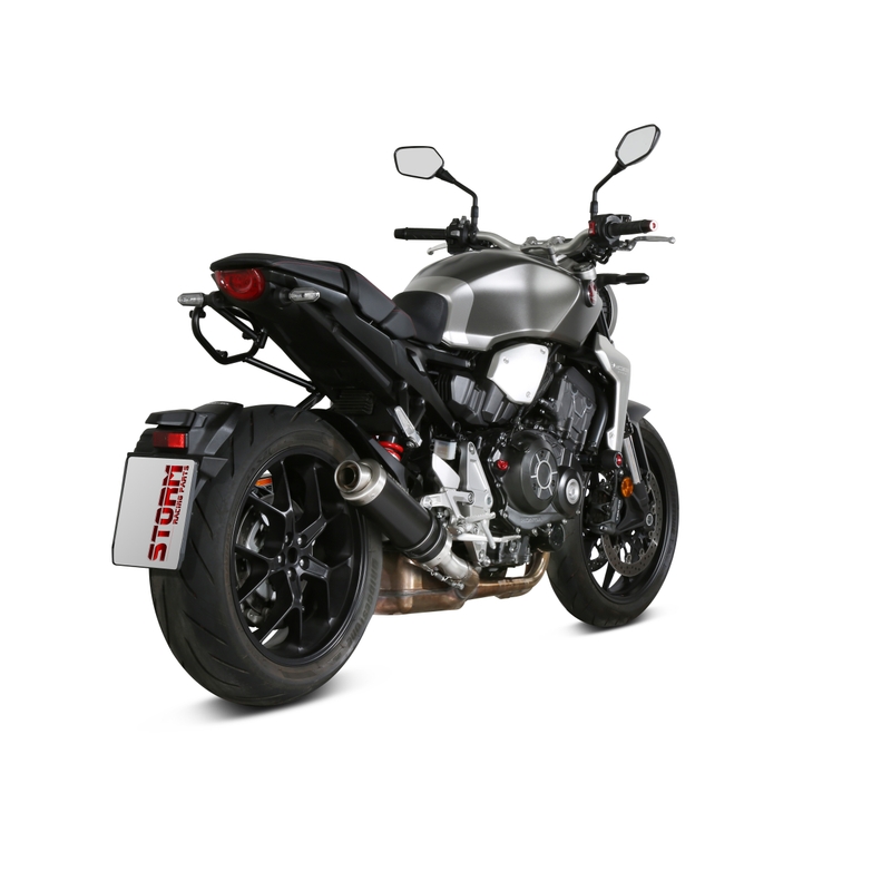 Koncovka výfuku STORM GP Oceľovo čierna pre HONDA CB 1000 R, RA (ABS) 2018-2024, HONDA CB 1000 R Neo Sports Café 2018-2024