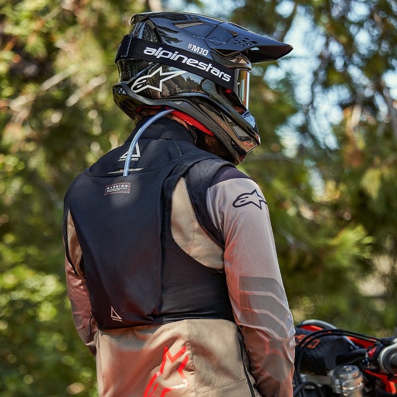Bunda na motorku Alpinestars Techdura čierno-hnedo-tmavo modrá