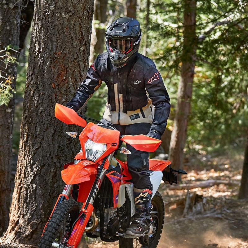 Bunda na motorku Alpinestars Techdura čierno-hnedo-tmavo modrá