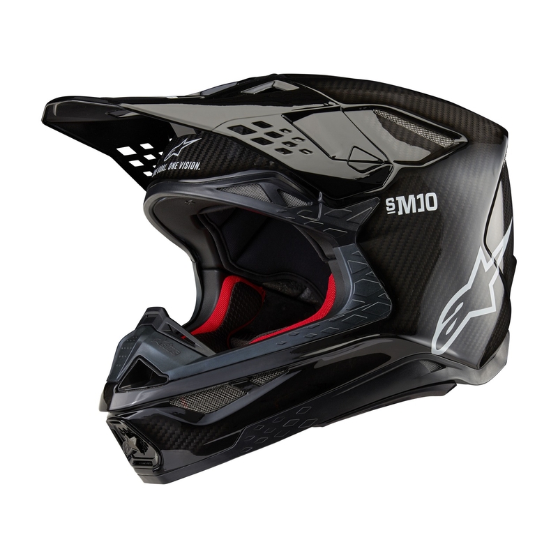 Motokrosová prilba Alpinestars Supertech S-M10 Solid lesklý karbón