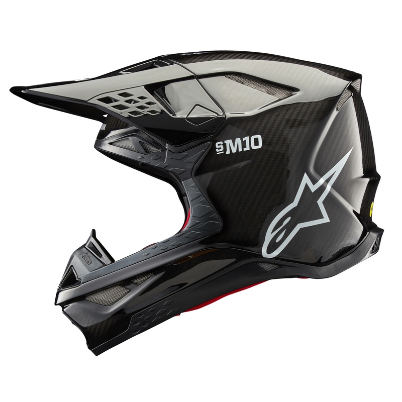 Motokrosová prilba Alpinestars Supertech S-M10 Solid lesklý karbón