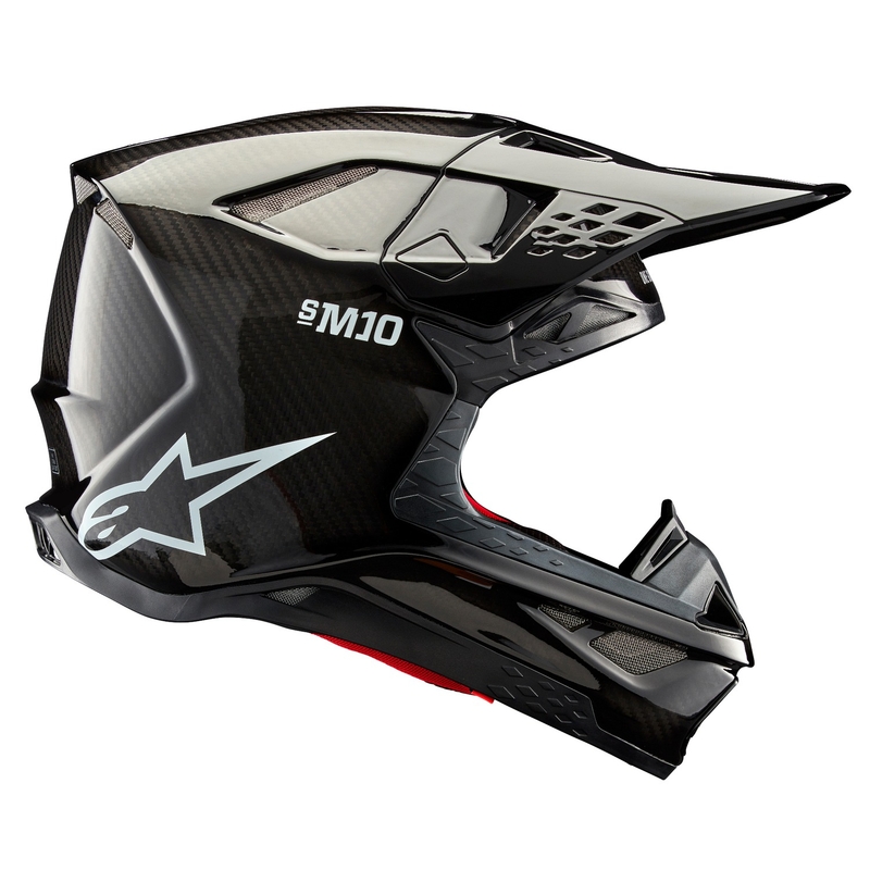 Motokrosová prilba Alpinestars Supertech S-M10 Solid lesklý karbón