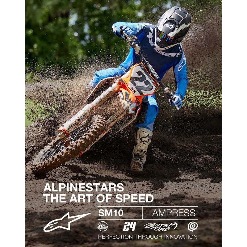 Motokrosová prilba Alpinestars Supertech S-M10 Ampress matná čierno-biela