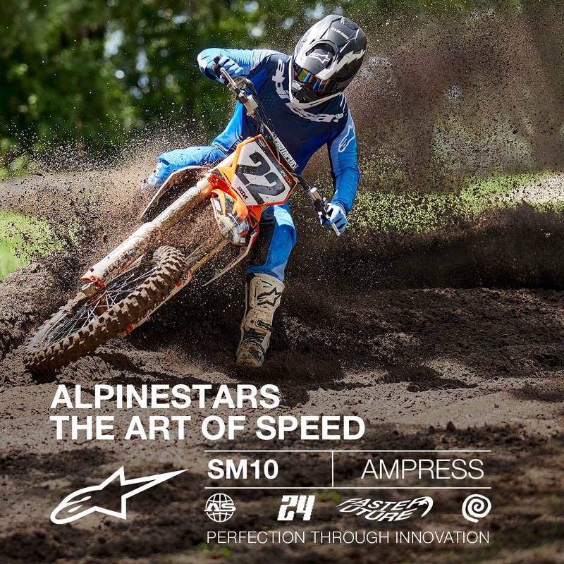 Motokrosová prilba Alpinestars Supertech S-M10 Ampress matná čierno-biela