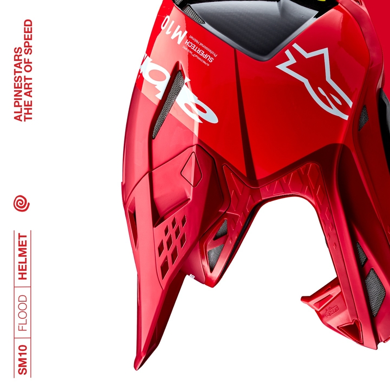 Motokrosová prilba Alpinestars Supertech S-M10 Flood matná fluo červeno-červená