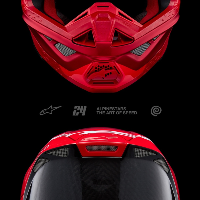 Motokrosová prilba Alpinestars Supertech S-M10 Flood matná fluo červeno-červená