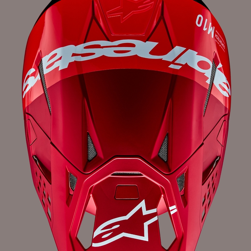 Motokrosová prilba Alpinestars Supertech S-M10 Flood matná fluo červeno-červená