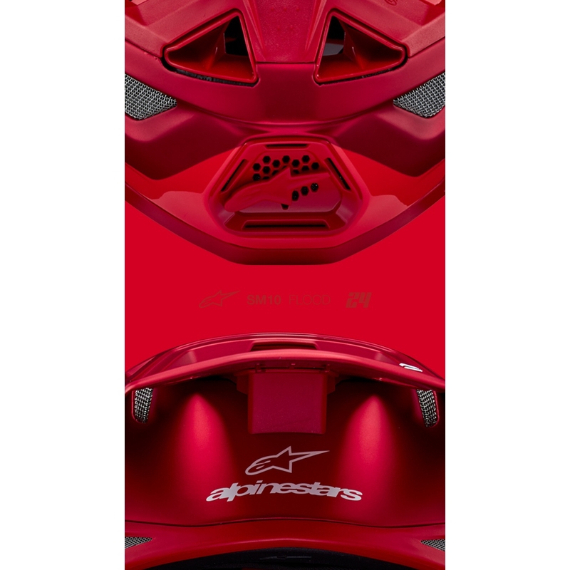 Motokrosová prilba Alpinestars Supertech S-M10 Flood matná fluo červeno-červená