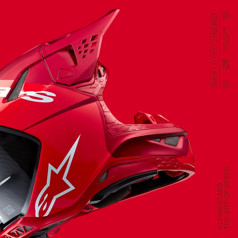 Motokrosová prilba Alpinestars Supertech S-M10 Flood matná fluo červeno-červená
