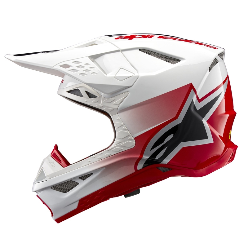 Motokrosová prilba Alpinestars Supertech S-M10 Unite červeno-biela