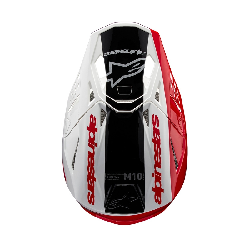 Motokrosová prilba Alpinestars Supertech S-M10 Unite červeno-biela