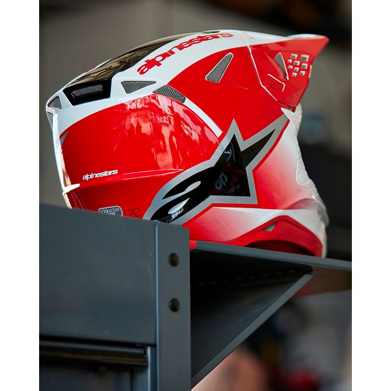 Motokrosová prilba Alpinestars Supertech S-M10 Unite červeno-biela