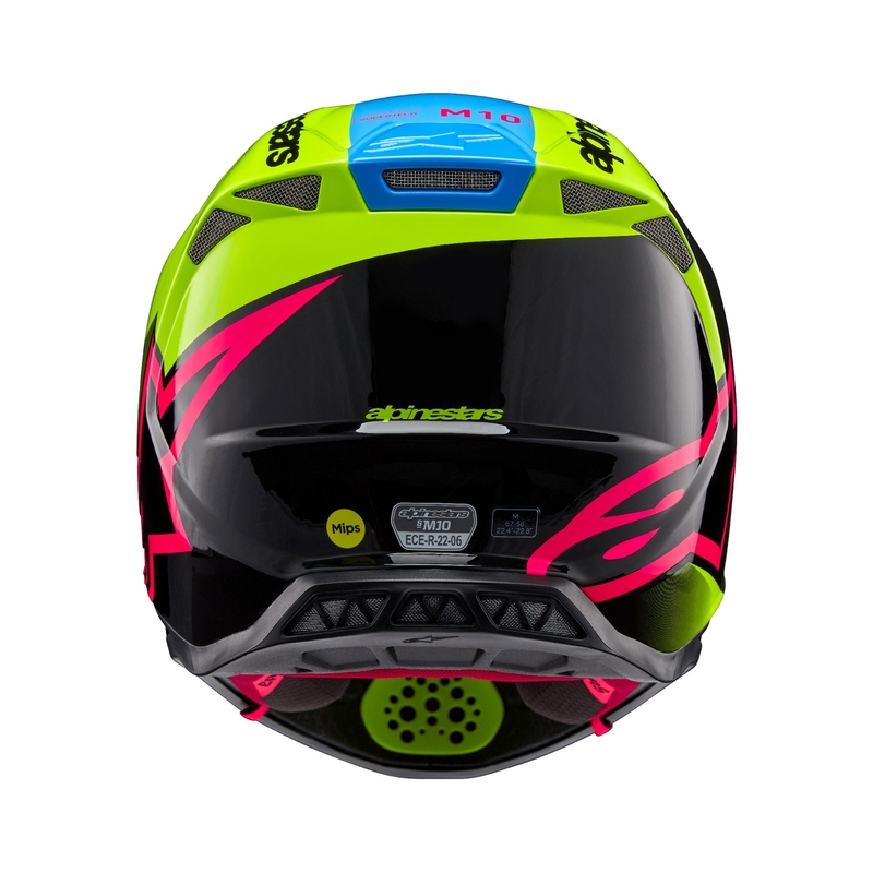 Motokrosová prilba Alpinestars Supertech S-M10 Unite fluo žlto-čierno-ružová