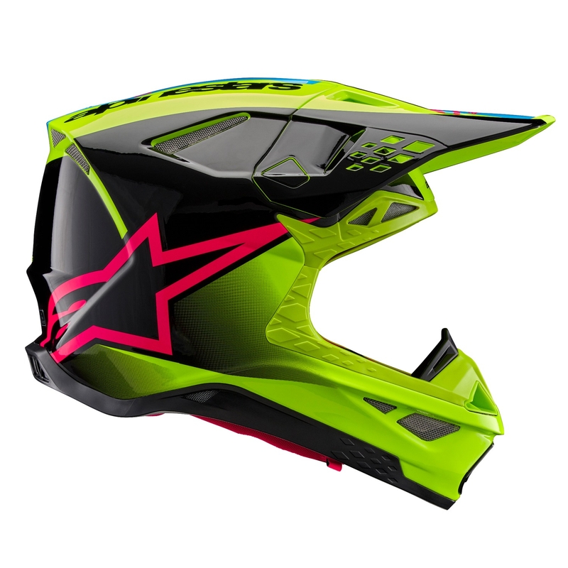 Motokrosová prilba Alpinestars Supertech S-M10 Unite fluo žlto-čierno-ružová