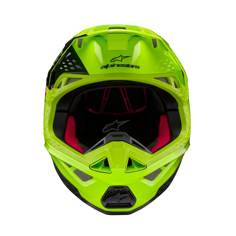 Motokrosová prilba Alpinestars Supertech S-M10 Unite fluo žlto-čierno-ružová