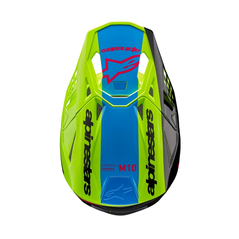 Motokrosová prilba Alpinestars Supertech S-M10 Unite fluo žlto-čierno-ružová